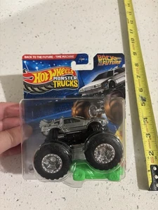 2025 Hot Wheels Monster Trucks Back to the Future DeLorean Time Machine 1/64 New - Picture 1 of 3