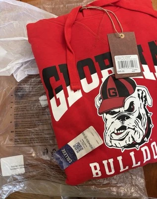 NWT Mitchell & Ness Georgia Bulldogs Pre-Game Fleece Short Sleeve Hoodie XL - Image 1 of 4