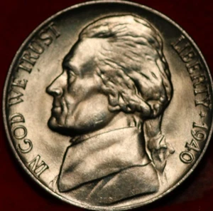 Uncirculated 1940 Philadelphia Mint Jefferson Nickel Not Silver - Picture 1 of 2