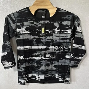 NEW Ali Miles Art to Wear Long Sleeve Tunic Blouse Women's Size Small Black Gray - Picture 1 of 6