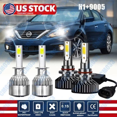 Kit de faros LED aptos para Nissan Altima 2006-2005 H1+9005 bombillas altas/bajas x4 Foto 1 de 4