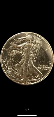Medio dólar Littleton Co. 1943 chapado en oro plata Walking Liberty Foto 1 de 3