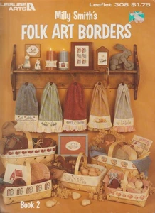 Milly Smith's Folk Art Borders -CROSS STITCH PATTERN - Leisure Arts #308 - Picture 1 of 2