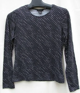 Schwarz/Weiß DOT THE Limited Stretch Strick SOMMER 3/4 Slv TOP ~ $ 4,50 VERSAND Hergestellt in den USA - Bild 1 von 1