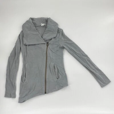 Helmut Lang Womens Gray Asymmetrical Zip Up Long Sleeve Moto Jacket Sz P - Image 1 of 4