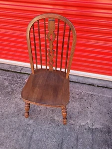 Vintage Royal Charter Oak Windsor Ethan Allen Dining Side Bow Back Chair - Picture 1 of 11