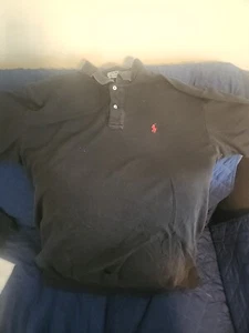 Polo Ralph Lauren Classic Fit Soft Cotton Polo Shirt Black Men's  Xl Red Pony - Picture 1 of 4