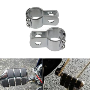 1-1/2'' Highway Engine Guard Chrome Foot Peg Mount Clamp For Harley Dyna Softail - Picture 1 of 9