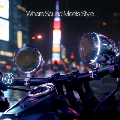 Waterproof Bluetooth Motorcycle Stereo LED Speaker Amp USB System Harley Chrome - Image 1 of 4