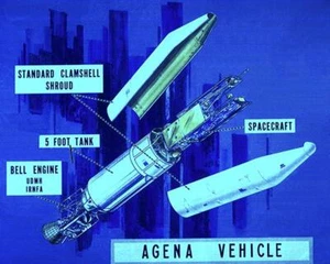NASA - Vehículo Agena - 1968 - Imán publicitario promocional - Imagen 1 de 2