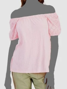$39 Style & Co Women's Pink Cotton Off The Shoulder Top Petite Size PM - Picture 1 of 2