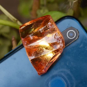 Natural Orange Zircon Uncut Raw Rough 185.23 Ct Loose Gemstone CERTIFIED Rough - Picture 1 of 13