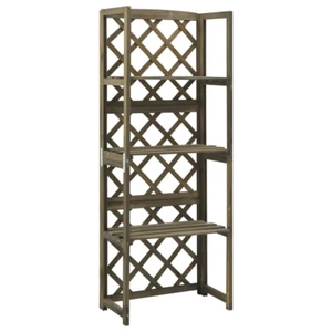 NNEVL Trellis with Shelves Grey 55x30x140 cm Solid Fir Wood - Picture 1 of 6
