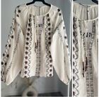 ZARA NWT Embroidered VOLUMINOUS BLOUSE Top Size: L
