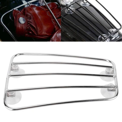 For Harley Cafe Racer Universal Motorcycle Suction Cup Fuel Gas Tank Parcel Rack - Image 1 of 4