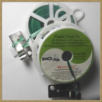 65ft (20m) Plastic Flat Twist Tie roll with cutter for general use