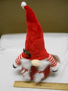 NEU Happy Holidays stehender Weihnachtsmann Gnome 18,5 Zoll Kunstfellbart 🙂 - Bild 1 von 8