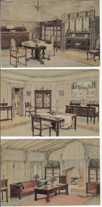 3 seltene Werbepostkarten für Berkey & Gay Möbel Grand Rapids Michigan - Bild 1 von 2