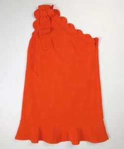 Victoria Beckham One Shoulder Orange Dress Womens Size M Short A Line Stylish - Picture 1 of 9