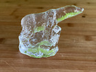 B F NORGE BERGDALA vintage 1980s crystal glass polar bear paperweight SWEDEN
