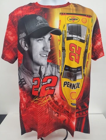 Joey Logano Pennzoil Team Penske Ford NASCAR Sublimated Shirt Adult Large NEW Cover
