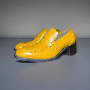 Dries Van Noten Orange Square Toe & Heel Penny Loafer Size 40 new - Picture 1 of 12