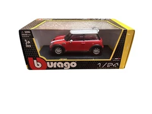 Burago BMW Mini Cooper S | rot weiß Spielzeug Modellauto 1:24 | NEU OVP - Bild 1 von 3