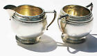PAIR 2 Sterling SILVER SUGER BOWL &amp; CREAMER #717 M FRED HIRSCH w/REPOUSSE Edges