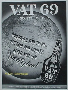REKLAME MWST 69 SCOTCH WHISKY LEITH MAPPEMONDE TERRE DE 1937 FRANZÖSISCHE ANZEIGE PUB - Bild 1 von 1