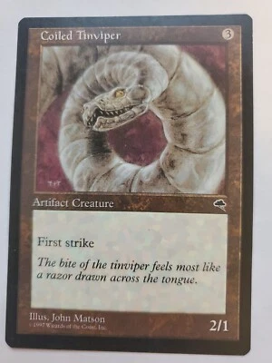 MTG Magic The Gathering Card Coiled TinviperArtifact Creature Tempest 1997 - Image 1 of 2