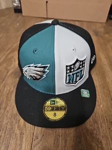 Mens New Era Philadelphia Eagles 2023 Sideline Fitted 8 Hat Green Black - Picture 1 of 7