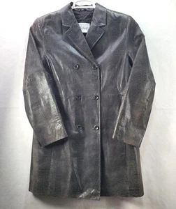 Abrigo chaqueta para mujer Lord & Taylor talla grande NEGRO 100 % cuero - Imagen 1 de 12