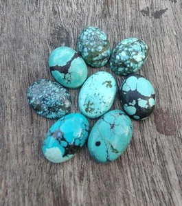 Top Qualität Natürlicher Tibetischer Türkis Ovale Form Cabochon Edelstein 3x5mm-12x16mm - Bild 1 von 10