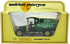 Matchbox of Yesteryear No: Y-25 1910 RENAULT Type AG Van PERRIER FRANCE Logo VGC - Picture 1 of 13
