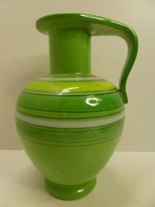 VINTAGE ITALIAN BITOSSI POTTERY GREEN STRIPED JUG VASE MID CENTURY - Bild 1 von 7