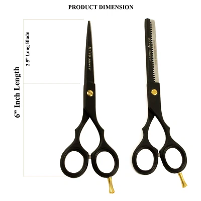 6 Professional Barber Salon Hair Cutting Scissors Thinning Barber Shears Set Kit - Image 1 of 4