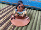 Navajo Pottery Storyteller Woman w/ Baby Board By Terrie Saxon - Miniature Clay