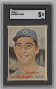 1957 Topps Sandy Koufax #302 SGC 5