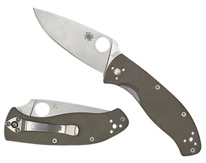 Spyderco Tenacious CPM-M4 Satin Plain Blade Brown G10 Handles C122GBNM4P - Picture 1 of 1