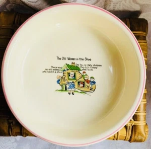 Vintage Dish Ceramic Mother Goose Nursery Rhyme Decor Old Woman Lived Shoe* - Picture 1 of 7