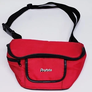 ProFoto Camera Case Small Padded Photography Travel Waist Bag- Red-3 Pockets - Picture 1 of 6