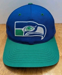 Cappello berretto snapback Seattle Seahawks NFL vintage anni 90 Twins Enterprise blu verde bianco - Foto 1 di 10