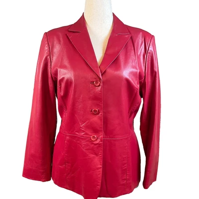 Pendleton  Leather Blazer/Jacket  Womens Sz Large Red EUC - Image 1 of 4