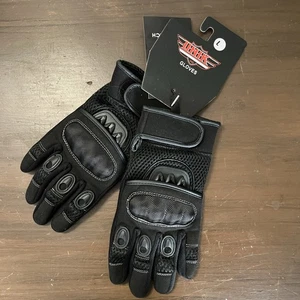 Guante de dedo completo UNIK LEATHER para hombre con armadura de protección de nudillos, negro - L - Imagen 1 de 8