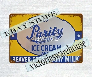 Purity Dairy Ice Cream and Beaver Creek Dairy nostalgic dessert decor tin sign - Picture 1 of 4