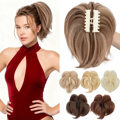 Pieza de pelo 100 % natural moño cola de caballo garra en cola de caballo extensiones updo flexibles Foto 1 de 4