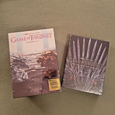 Game Of Thrones: Seasons 1-7 DVD Box Set & Season 8 DVD Box Set - ALL NIB - Image 1 of 4