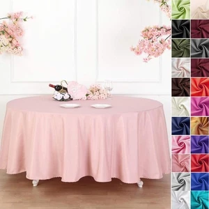 108-Inch Polyester Round Tablecloth Decoration Supplies Dinner Wedding Linens - Picture 1 of 224