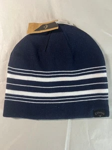 Callaway Golf TA Reversible Knit Beanie, Navy/White One Size Fits Golf NEW - Picture 1 of 6