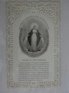 Image pieuse canivet dentelle mere concue sans peché, priere de st bernard - Imagen 1 de 1